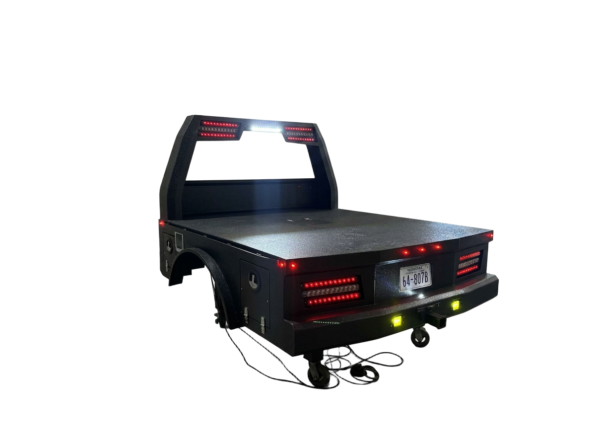 Standard headache rack with overhead light bar